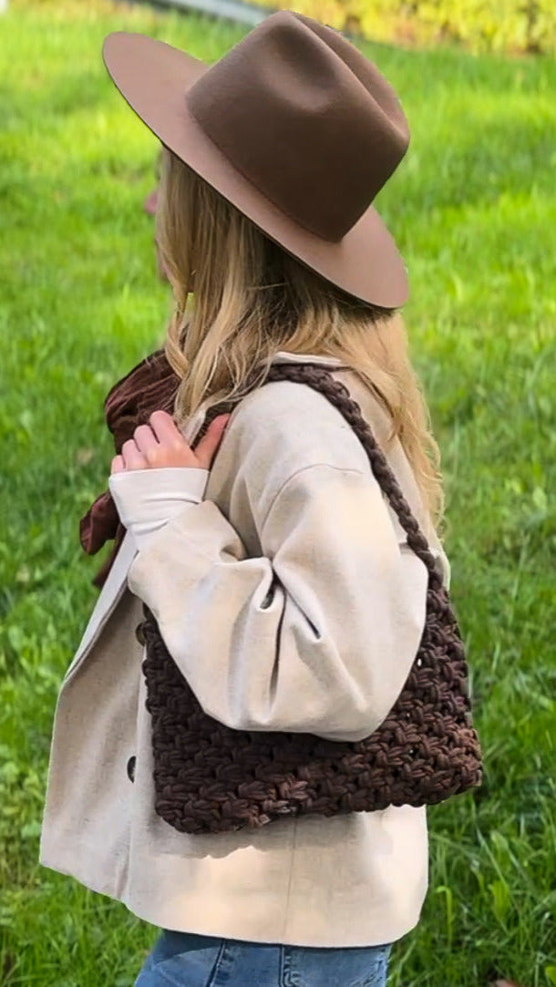 boho, ze sznurka, torbka ręcznie robiona, recznie robiona, na kazda okazje, na prezent